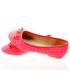 Balerinki dziecięce Family Shoes Baleriny dziewczęce kokardka różowe