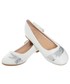 Balerinki dziecięce Family Shoes Białe baleriny dziewczęce cekiny 31-36