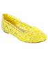 Balerinki Family Shoes Koronkowe baleriny żółte