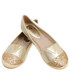 Espadryle Family Shoes Espadryle baleriny błyszczący brokatowy czubek złote