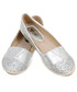 Espadryle Family Shoes Espadryle baleriny błyszczący brokatowy czubek srebrne