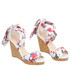 Sandały Family Shoes Sandały w kwiaty białe
