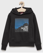 Bluza Bluza bawełniana dziecięca kolor czarny z kapturem z nadrukiem - Answear.com The North Face