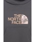 Bluza The North Face bluza bawełniana dziecięca kolor szary z kapturem z nadrukiem