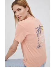 Bluzka t-shirt bawełniany kolor pomarańczowy - Answear.com Quiksilver