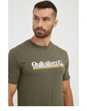 T-shirt - koszulka męska t-shirt bawełniany kolor zielony z nadrukiem - Answear.com Quiksilver