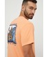 T-shirt - koszulka męska Quiksilver t-shirt męski kolor pomarańczowy z nadrukiem