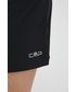Spodnie Cmp szorty outdoorowe damskie kolor czarny gładkie medium waist