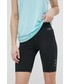 Spodnie Cmp szorty do biegania damskie kolor czarny gładkie medium waist