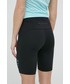 Spodnie Cmp szorty do biegania damskie kolor czarny gładkie medium waist