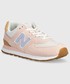 Sneakersy New Balance sneakersy WL574RB2 kolor różowy