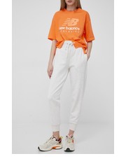 Spodnie spodnie damskie kolor szary melanżowe - Answear.com New Balance