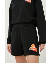 Spodnie szorty damskie kolor czarny z nadrukiem high waist - Answear.com New Balance
