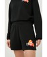 Spodnie New Balance szorty damskie kolor czarny z nadrukiem high waist
