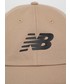 Czapka New Balance czapka kolor beżowy z aplikacją