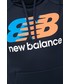Bluza męska New Balance bluza treningowa Tenacity męska kolor granatowy z kapturem z nadrukiem