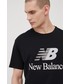 T-shirt - koszulka męska New Balance t-shirt bawełniany kolor czarny z nadrukiem