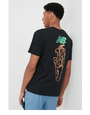 T-shirt - koszulka męska t-shirt bawełniany kolor czarny z nadrukiem - Answear.com New Balance