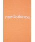Bluza New Balance bluza bawełniana damska kolor pomarańczowy z kapturem z aplikacją