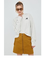 Bluza bluza UT21502SAH damska kolor szary z kapturem gładka - Answear.com New Balance
