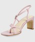 Sandały na obcasie Vagabond sandały skórzane LUISA kolor różowy