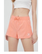 Spodnie szorty damskie kolor pomarańczowy z nadrukiem high waist - Answear.com Roxy