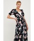Sukienka Roxy sukienka 6204440090 kolor czarny maxi rozkloszowana