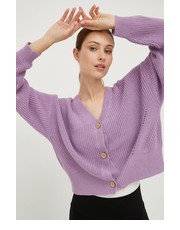 Sweter kardigan 6110209900 damski kolor fioletowy - Answear.com Roxy
