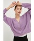 Sweter Roxy kardigan 6110209900 damski kolor fioletowy