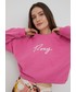 Bluza Roxy bluza damska kolor różowy z aplikacją