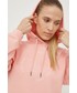 Bluza Roxy bluza 6110209900 damska kolor różowy z kapturem z nadrukiem