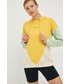 Bluza Roxy bluza damska kolor żółty z kapturem wzorzysta