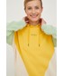 Bluza Roxy bluza damska kolor żółty z kapturem wzorzysta