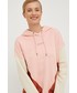 Bluza Roxy bluza damska kolor różowy z kapturem wzorzysta