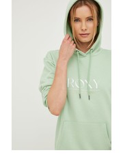 Bluza bluza damska kolor zielony z kapturem z nadrukiem - Answear.com Roxy
