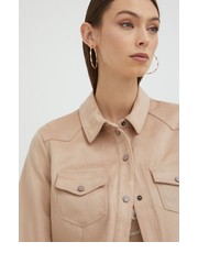 Koszula koszula damska kolor brązowy regular z kołnierzykiem klasycznym - Answear.com Guess