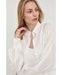Koszula Guess koszula z domieszką lnu damska kolor biały relaxed z kołnierzykiem klasycznym