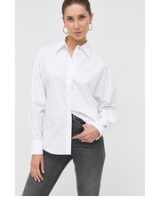 Koszula koszula bawełniana damska kolor biały regular z kołnierzykiem klasycznym - Answear.com Guess
