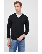 Sweter męski sweter z domieszką wełny męski kolor czarny lekki - Answear.com Guess