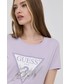 Bluzka Guess t-shirt bawełniany kolor fioletowy