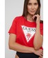 Bluzka Guess t-shirt bawełniany kolor czerwony
