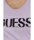 Bluzka Guess top bawełniany kolor fioletowy