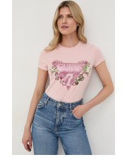 Bluzka t-shirt damski kolor różowy - Answear.com Guess