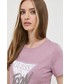 Bluzka Guess t-shirt bawełniany kolor fioletowy