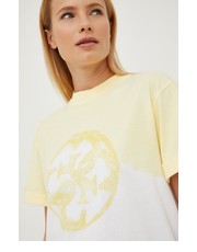 Bluzka t-shirt bawełniany kolor żółty - Answear.com Guess