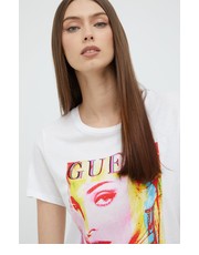 Bluzka t-shirt damski kolor biały - Answear.com Guess
