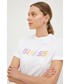 Bluzka Guess t-shirt bawełniany kolor biały
