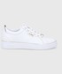 Sneakersy Guess Buty skórzane kolor biały na płaskiej podeszwie