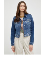 Kurtka kurtka jeansowa damska kolor granatowy przejściowa - Answear.com Guess