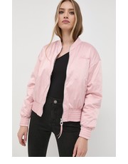 Kurtka kurtka bomber damski kolor różowy przejściowa - Answear.com Guess